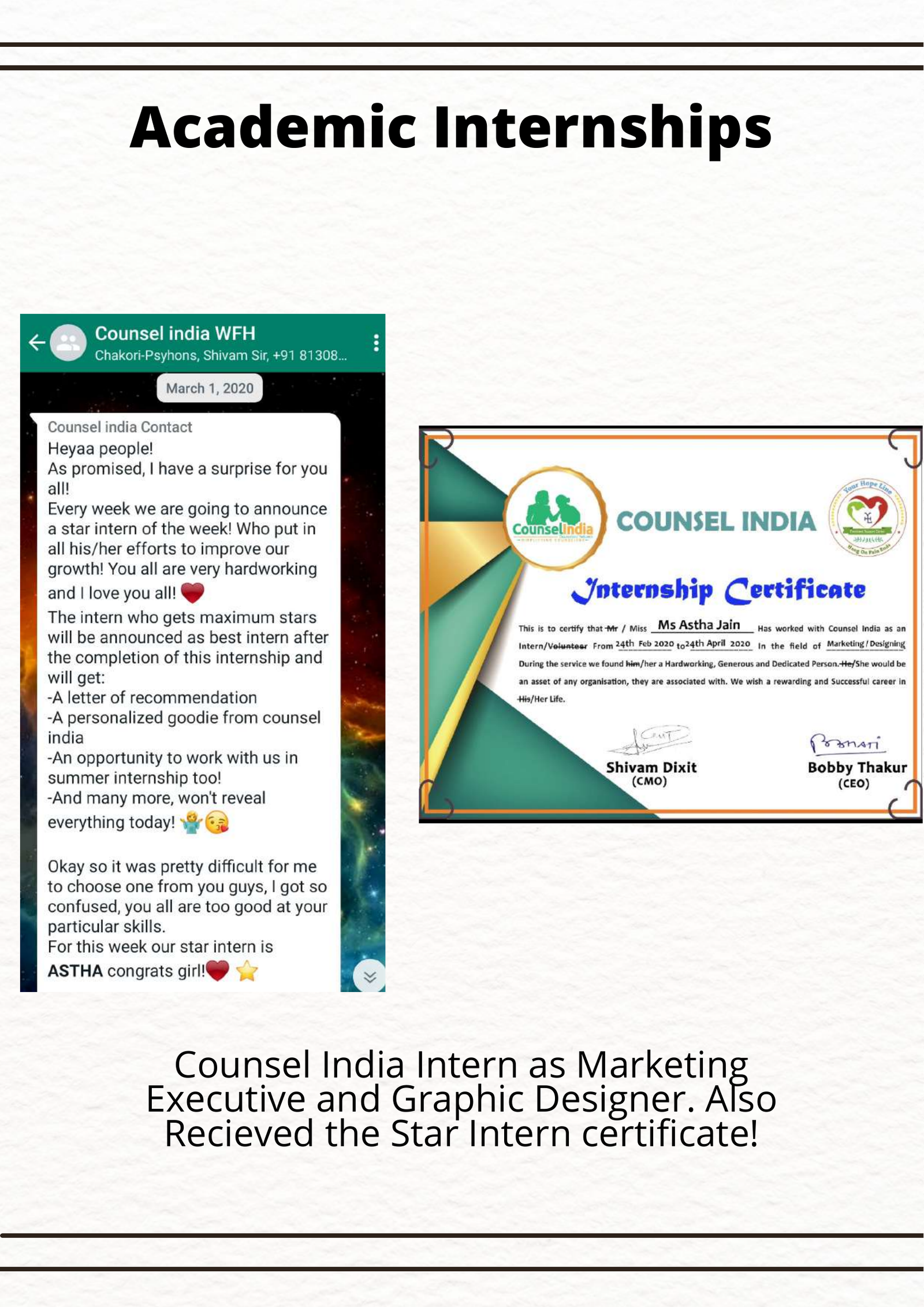 Internship Certification