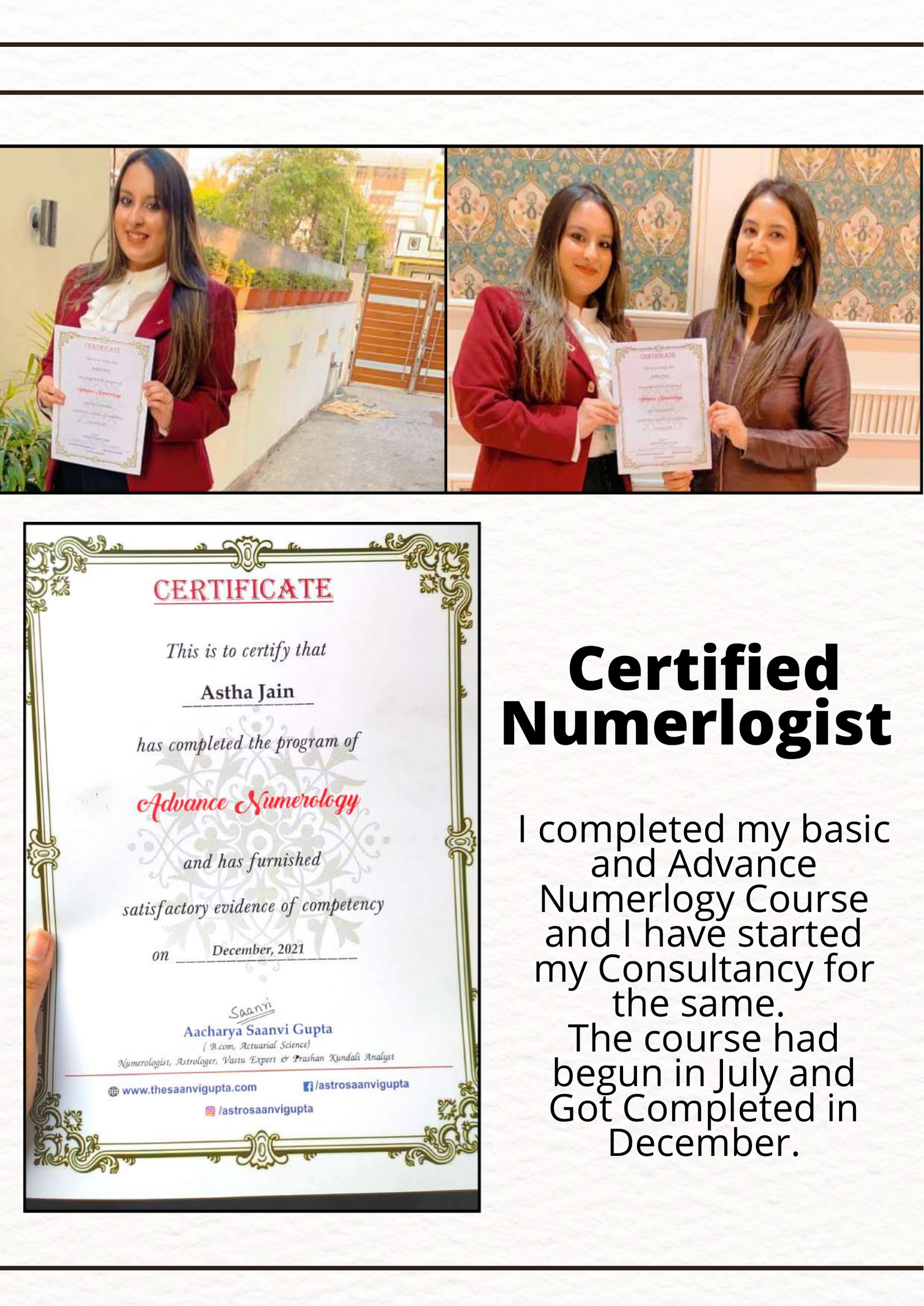 Certified Numerlogist