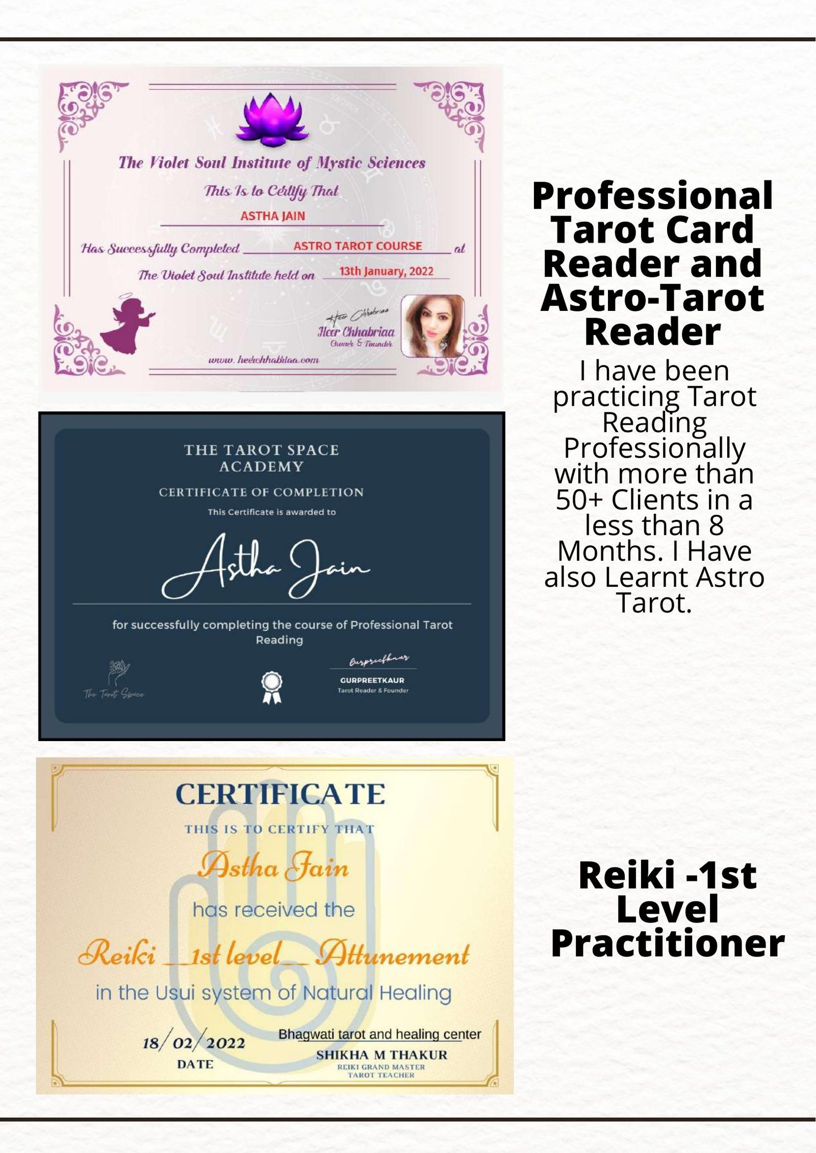 Certified From Tarot Space Academy