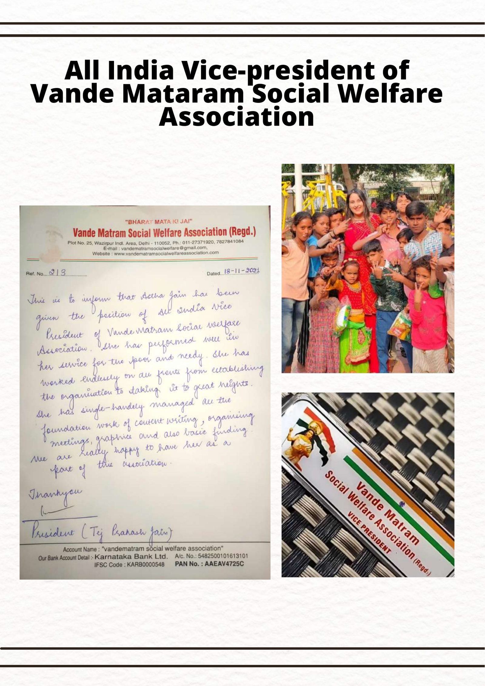 Vande Mataram Social Welfare